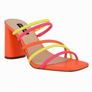 Nine West Girlie Block Heel Slippers Oranje/Geel Nederland | CZO-529708